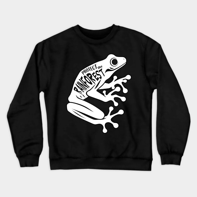 White Dart frog - Protect the rainforest Crewneck Sweatshirt by PrintSoulDesigns